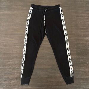 Justice Active Girls 7 Black Soccer Sweatpant Joggers